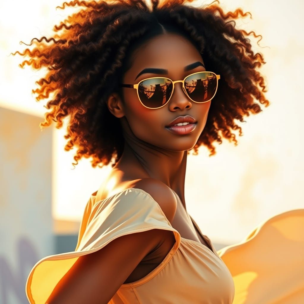 Surreal Dawn Goddess in Whimsical Summer Chic