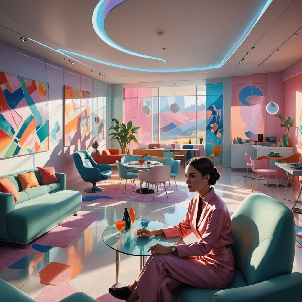 Futuristic Home Concept Art in Vibrant Colors