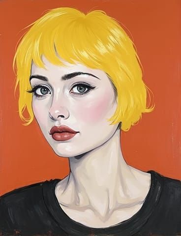 Young Woman Portrait as Impasto Painting