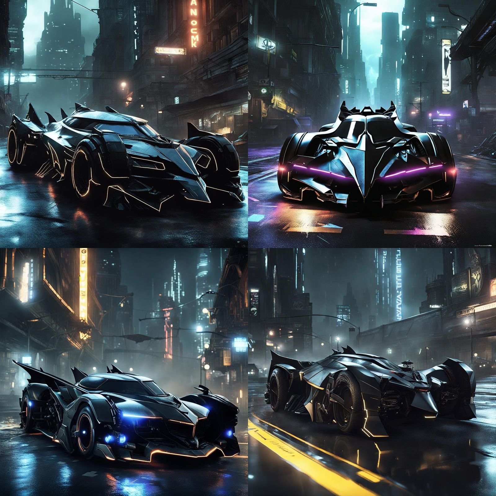 Batmobile based on Tron legacy + cyberpunk