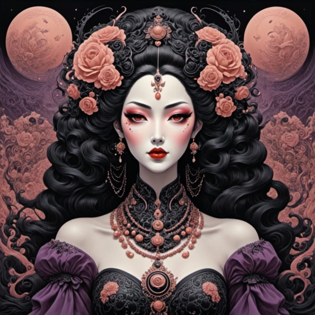 Abstract Cinnamon and Violet Swirls