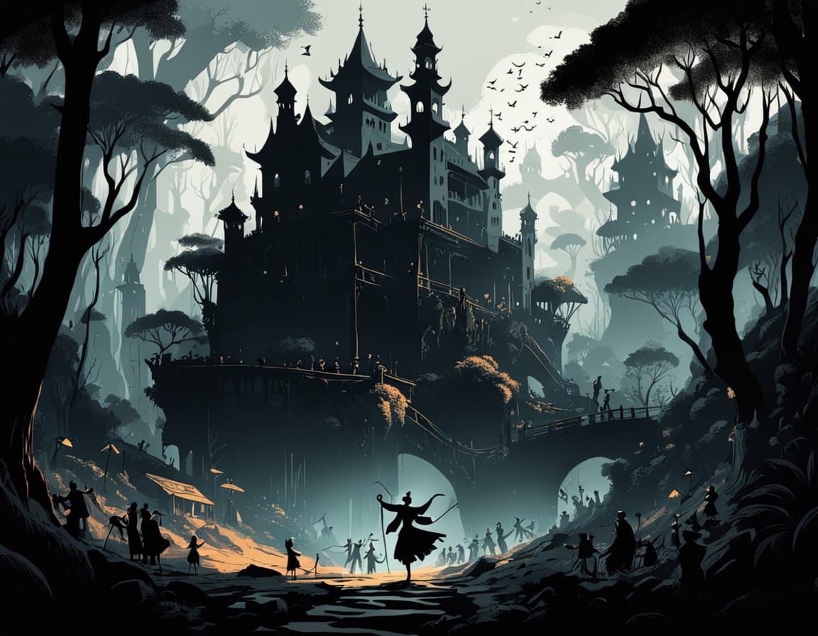 Vibrant Symphony Orchestra in Elegant Cutout Style