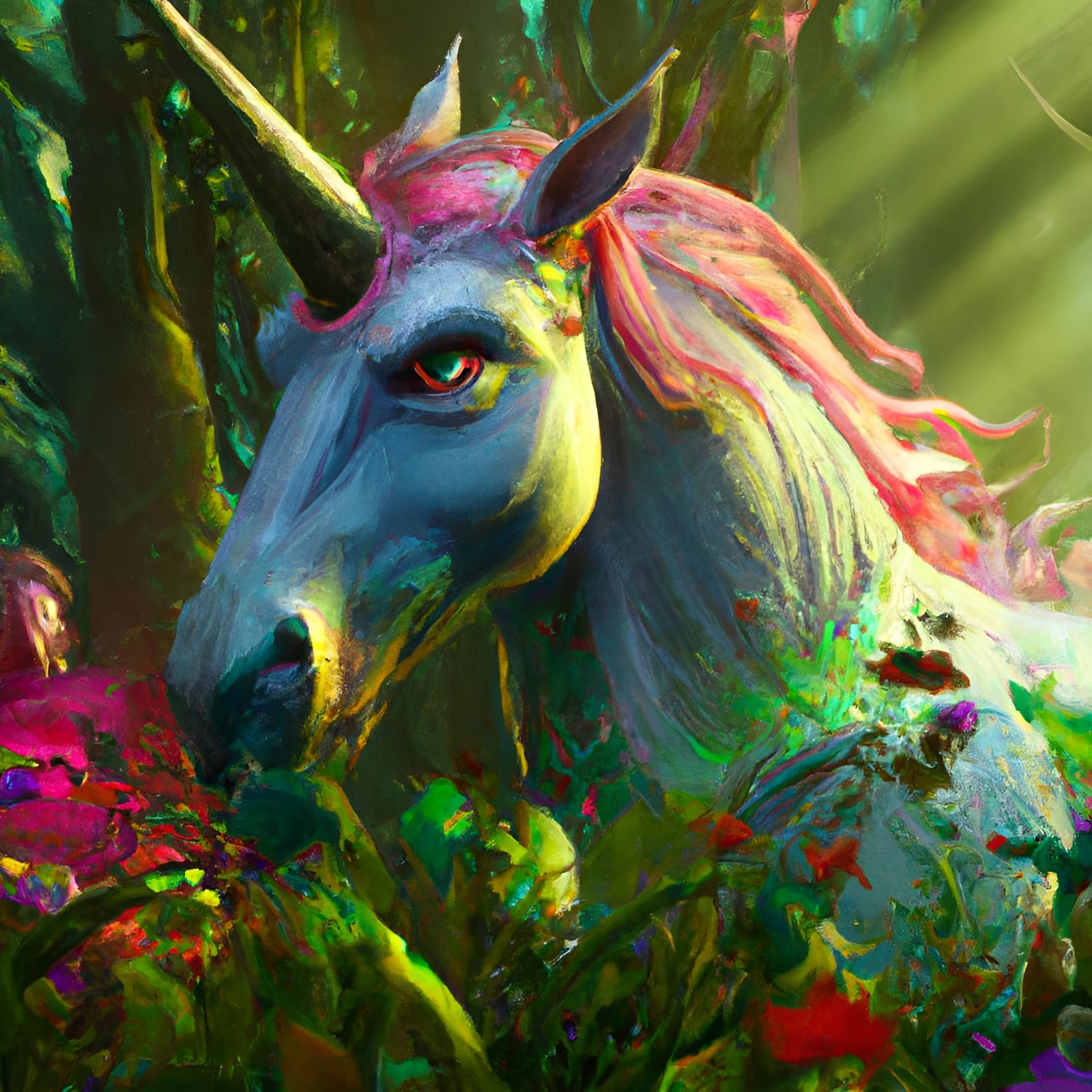 Unicorn in Fairy Forest Concept Art