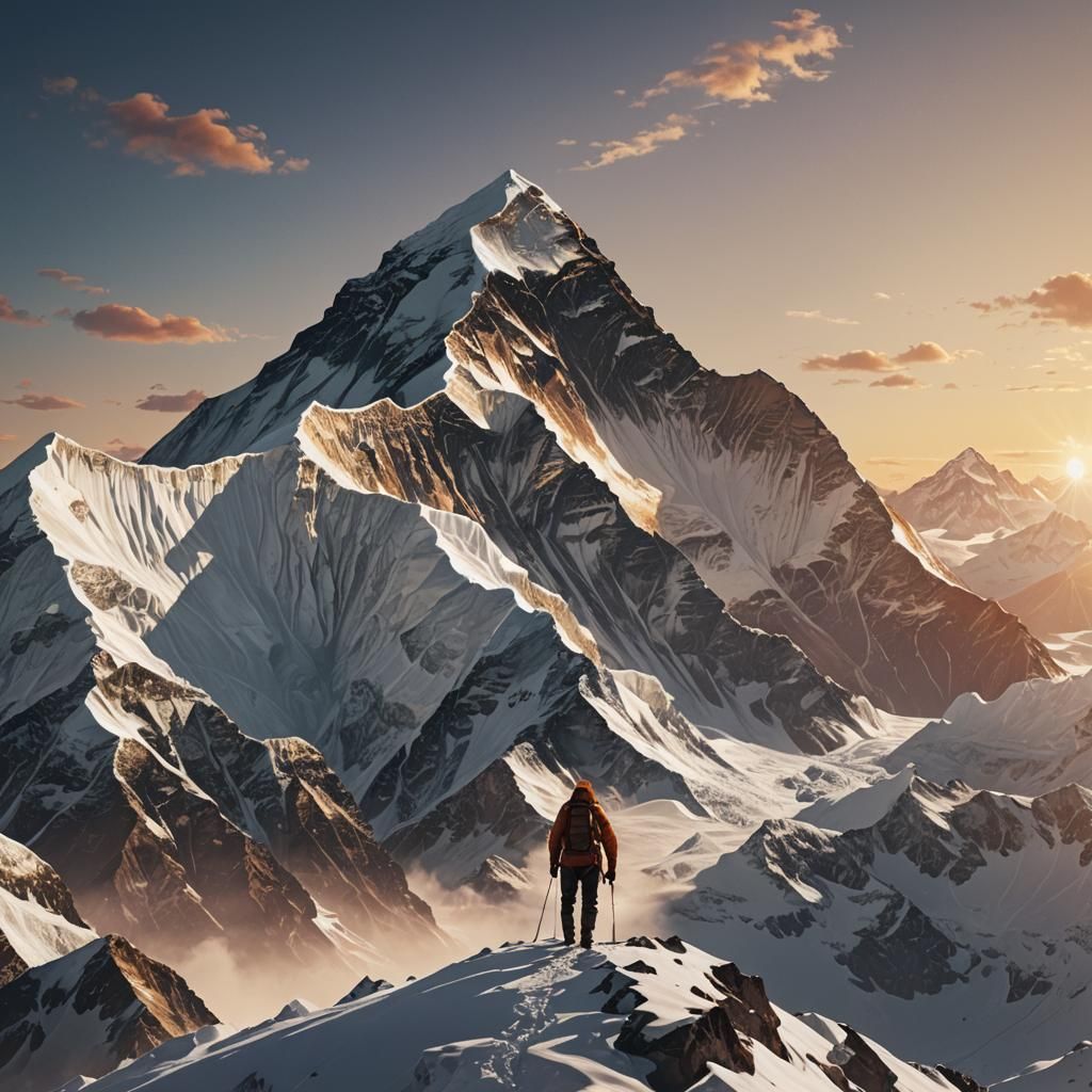 Mount Everest Climber: Cinematic Digital Art