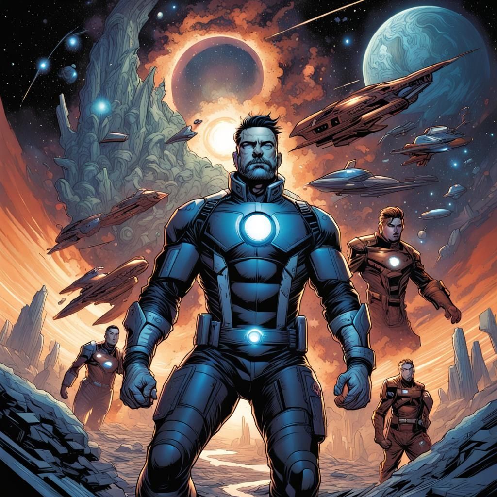 Commander Infinity in Comic Book Art Style