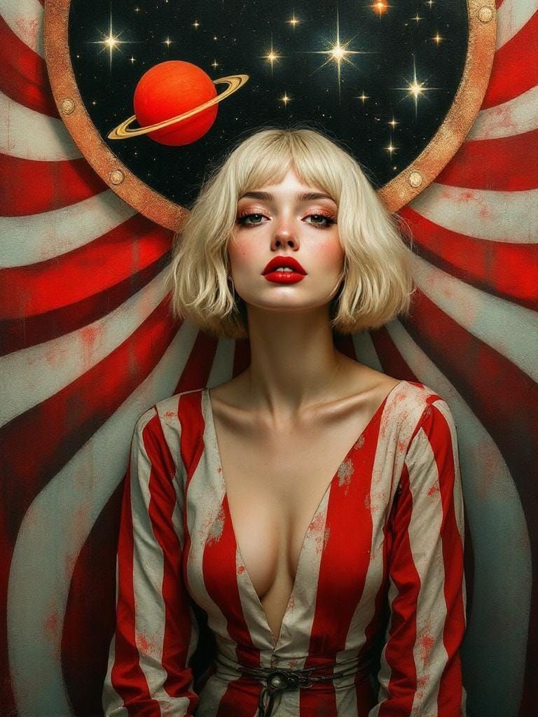 Ethereal Woman in Art Nouveau Tonalism Fusion