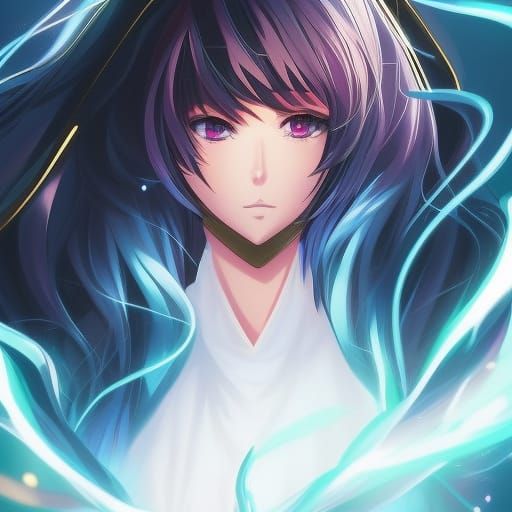 Anime Style Lightning Heart Digital Illustration