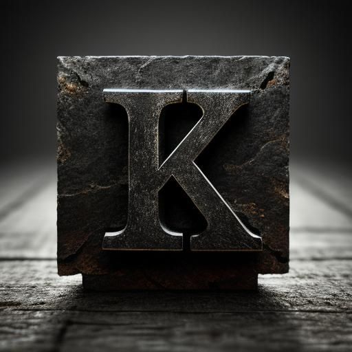 Hyperrealistic Letter K in High Definition
