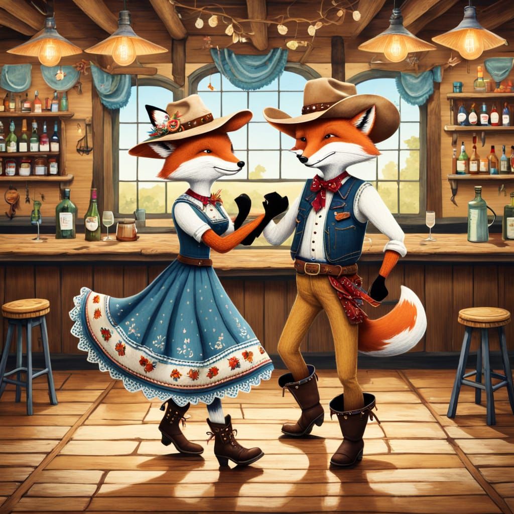 Fox Couple Dancing