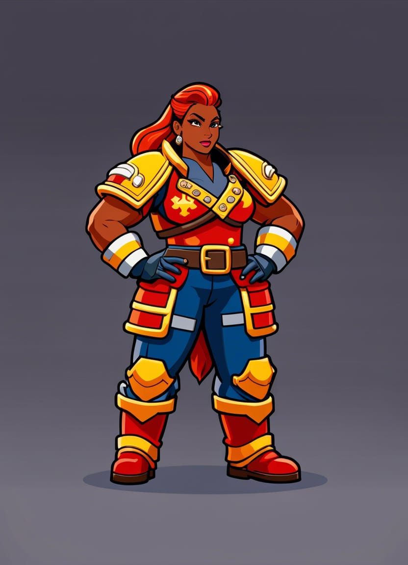 masterpiece, high quality, highres, detailed face, full_body photograph of urbosa wearing a ((firefighter outfit, firefi...
