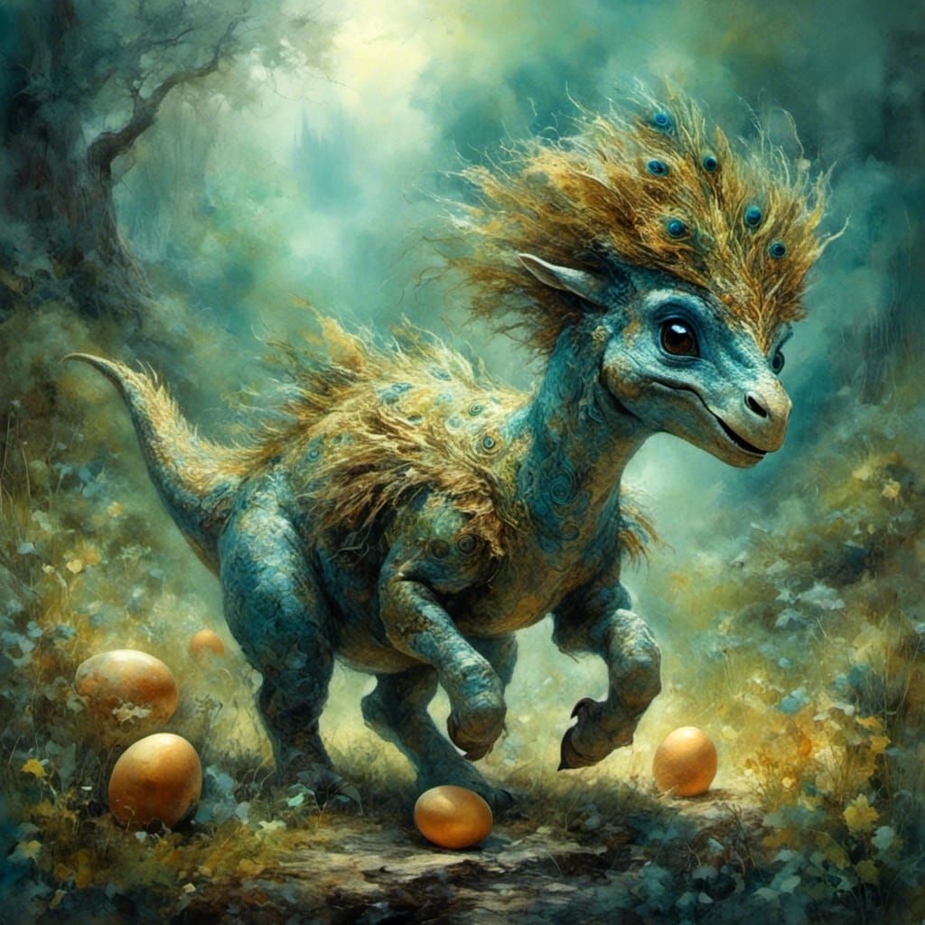 Futuristic Savanna Scene with Hybrid Fantasy Animal