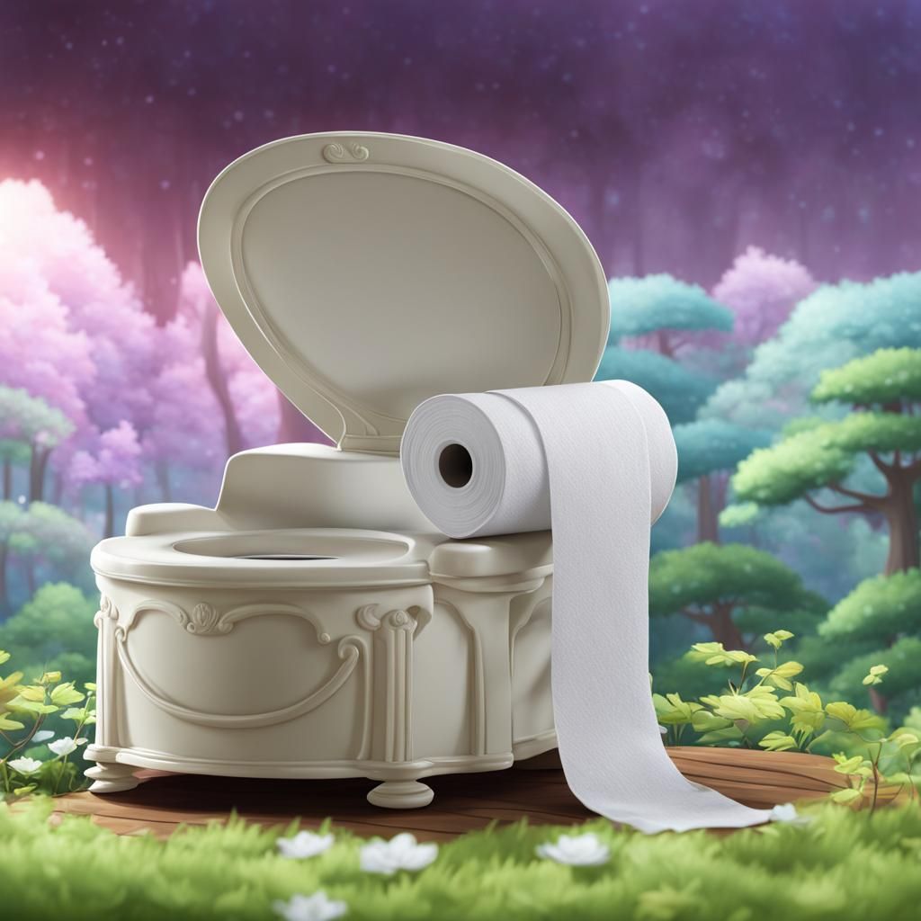 Toilet Portrait with Toilet Paper