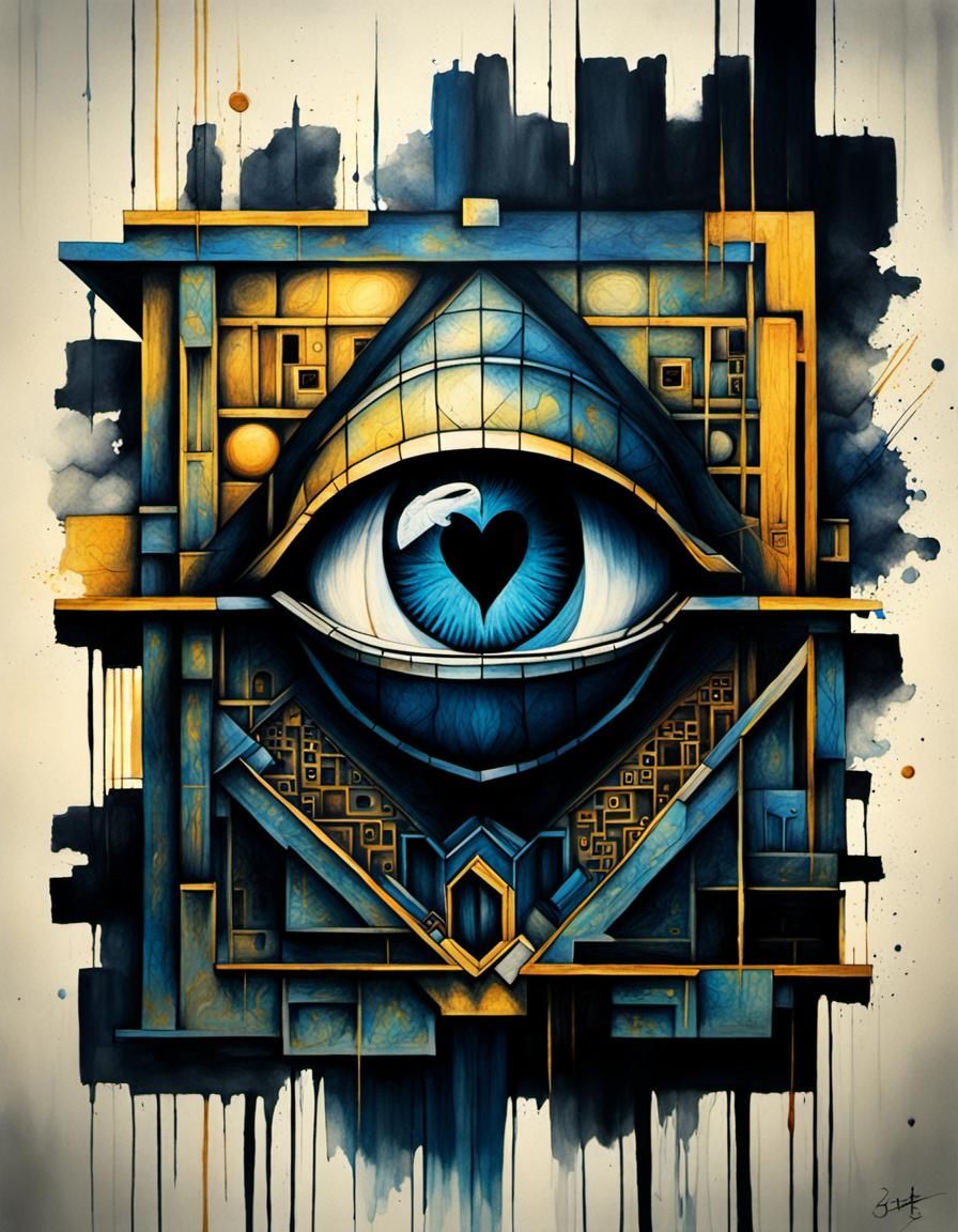 Surreal Charcoal Drawing: Eyes Adjusting to Darkness