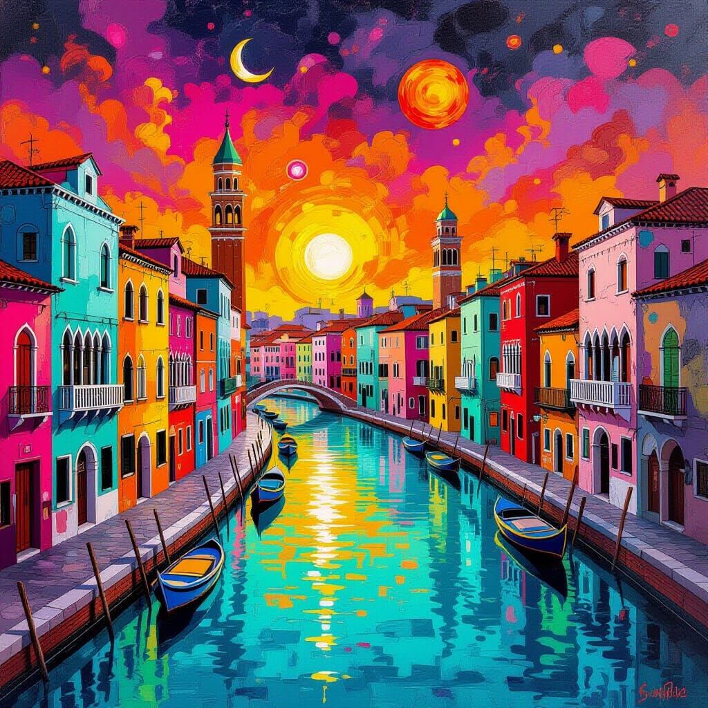 Surreal Melting Cityscape in Vibrant Digital Art Style