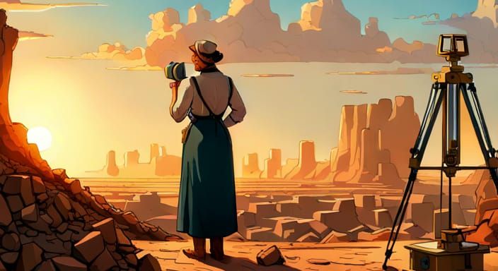 Archaeological Dig Site in Maxfield Parrish Style