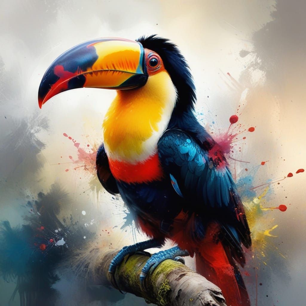 Toucan Masterpiece in Vibrant Oil Paintings