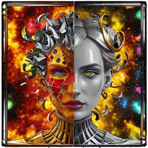 Fractal Galaxy in Murano Glass, 3D Render