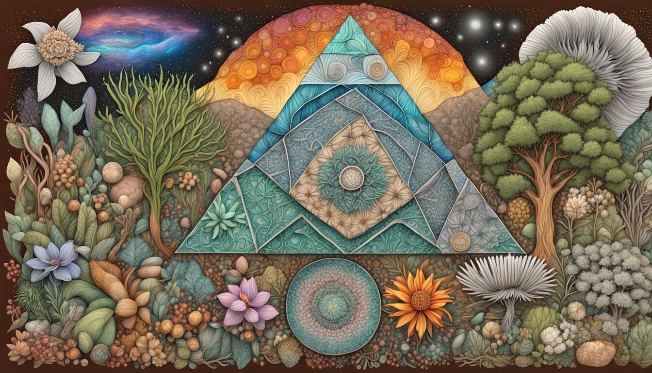 Australian Flora in Quantum Zentangle Wood