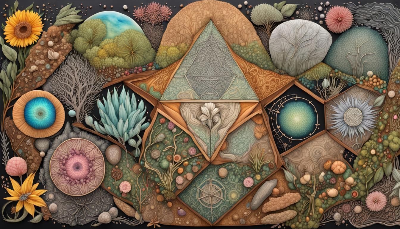 Fractal Australian Flora in Quantum Zentangle Style