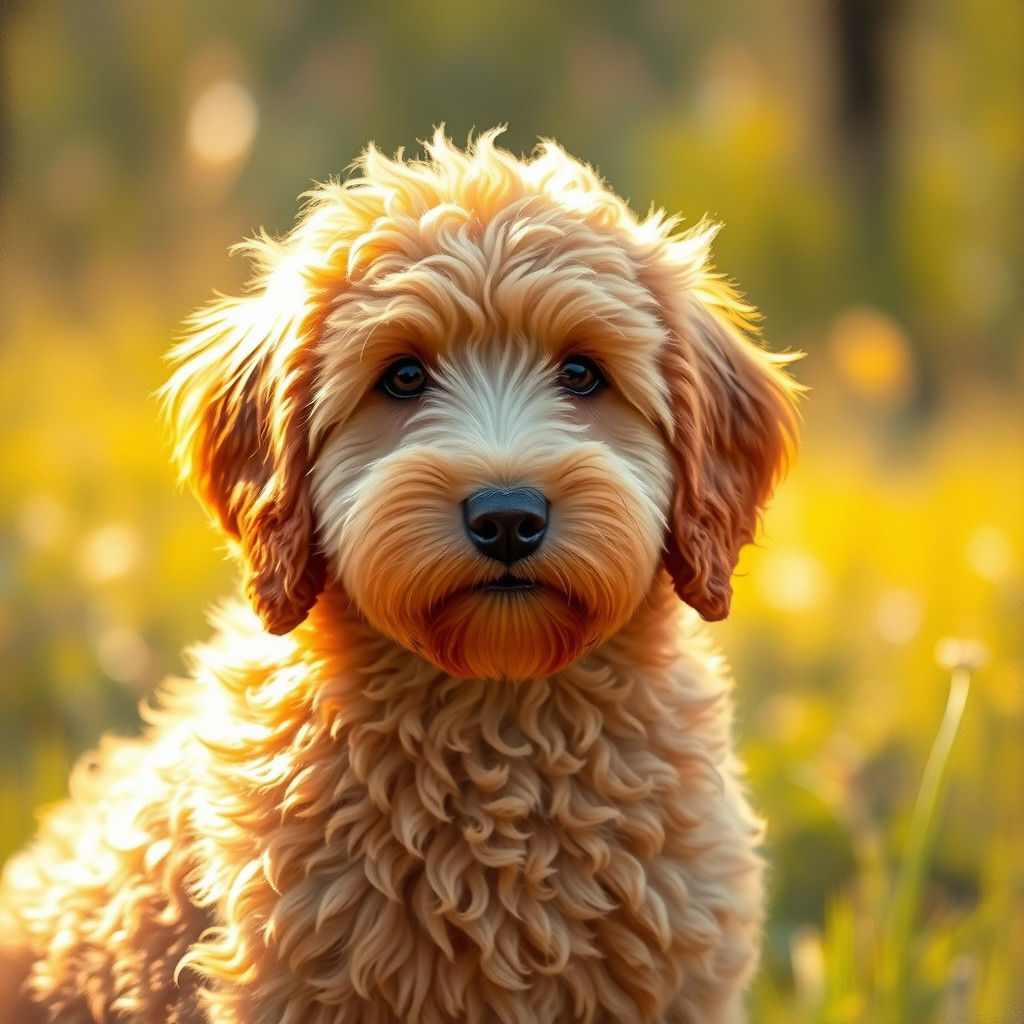 Golden Doodle Portrait in Impressionist Style