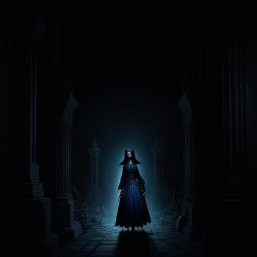 Catwoman's Gothic Treat: Dark Fantasy Cemetery Scene