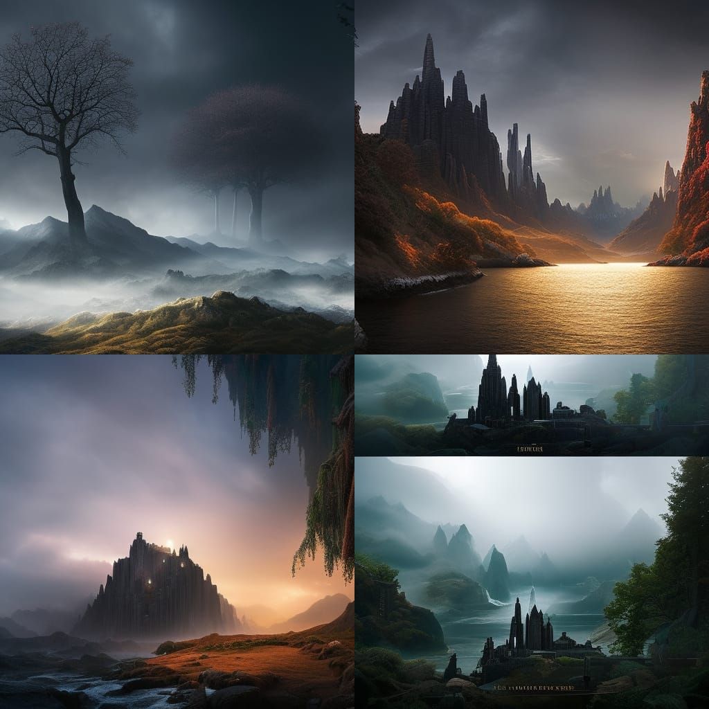 Fantastical Matte Painting with Deep Color, 8K