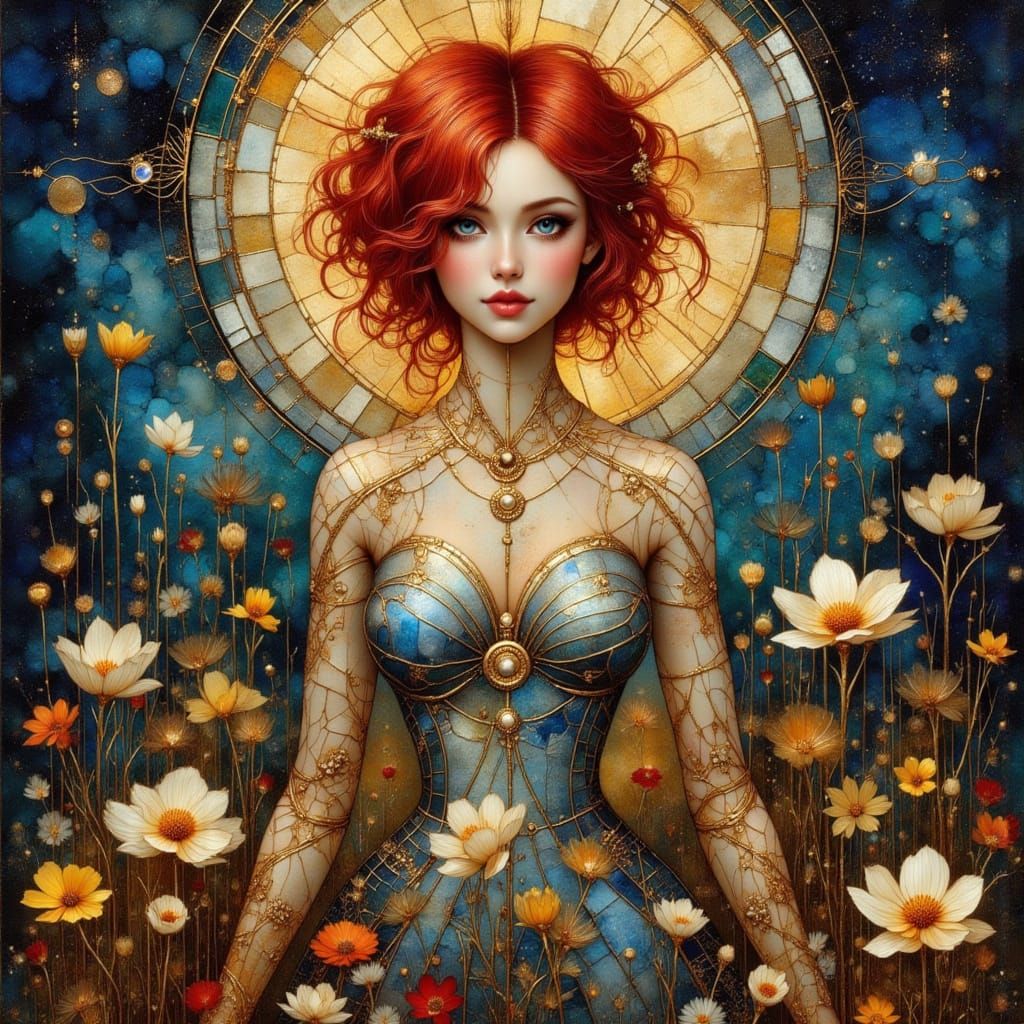 Surreal Renaissance Lady in Dreamlike Collage Portrait