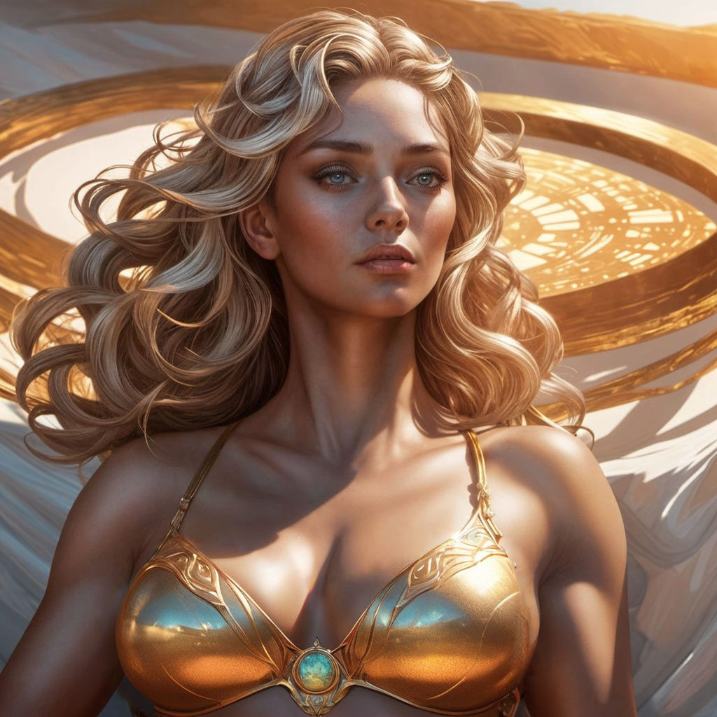 Venus Goddess Sunbathing, Dynamic Lighting, 8K Concept Art