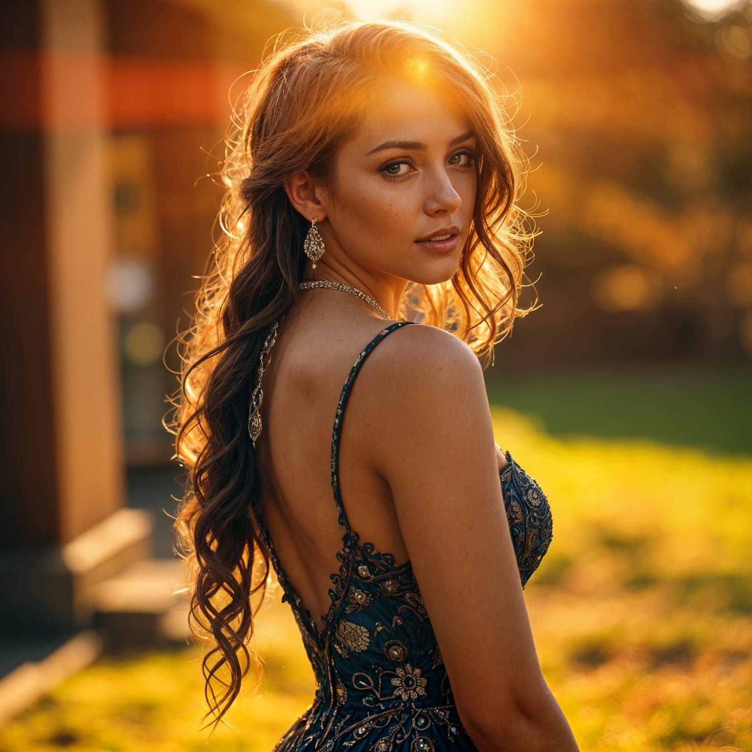 Hyperrealistic Portrait of a Powerful Woman Radiating Warmth