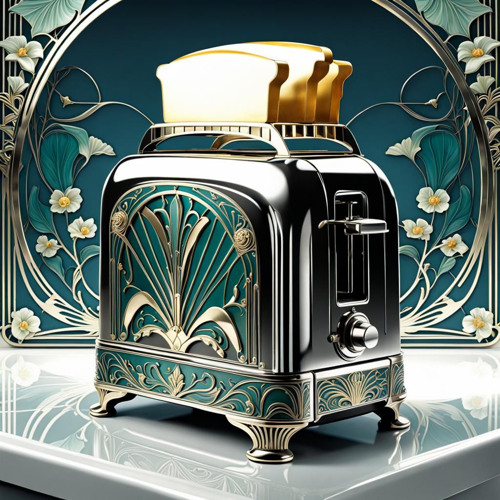 toaster with modern-retro decorative