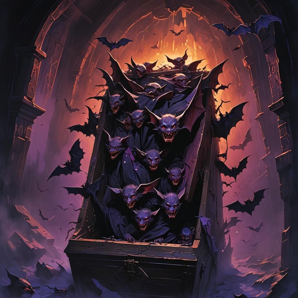Vampire Bats Emerge in Dark Fantasy Art