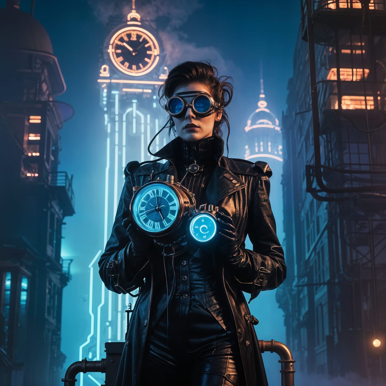 Cybersynthwavegothsteampunk AI Image