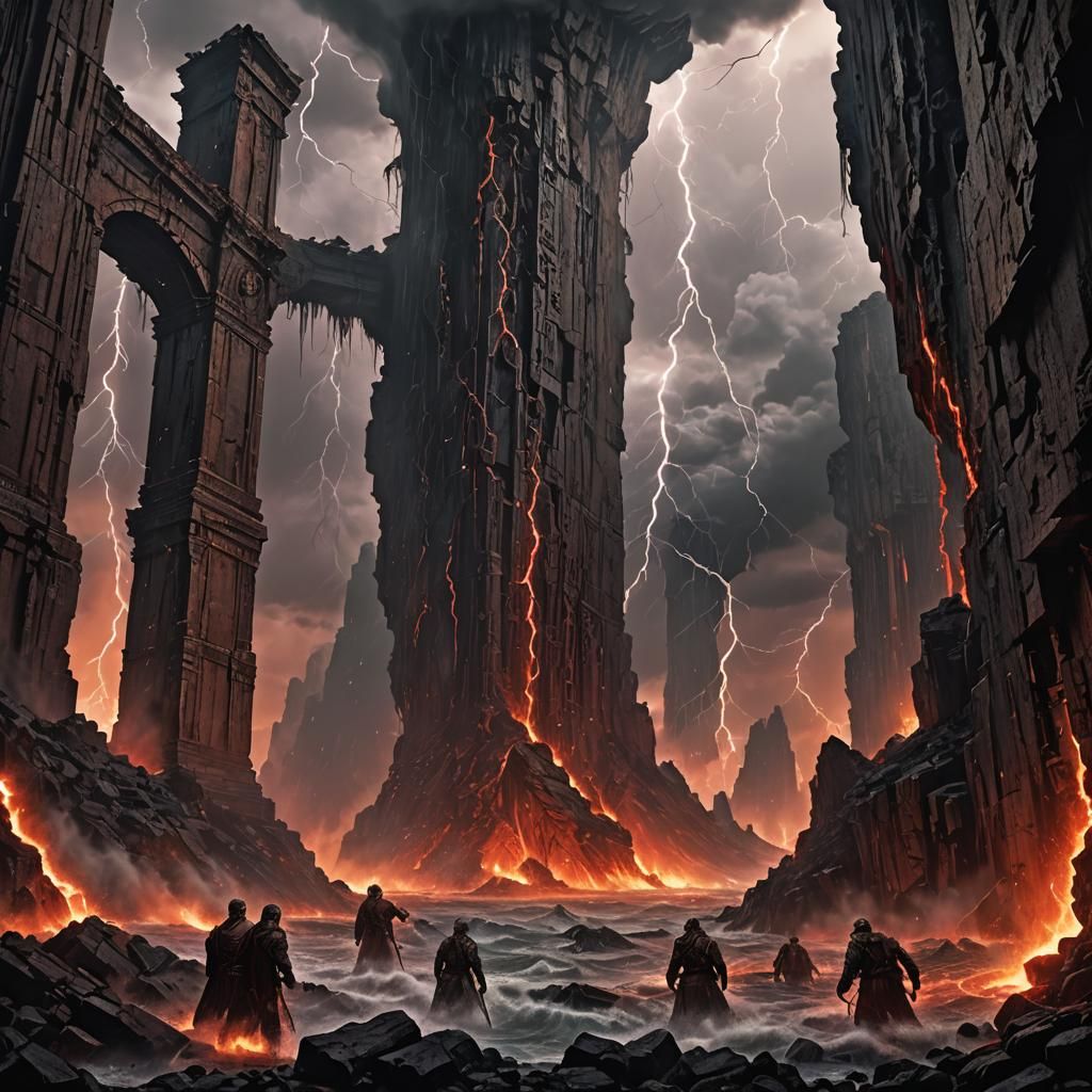 Infernal Prison: Giants Bound in a Volcanic Abyss