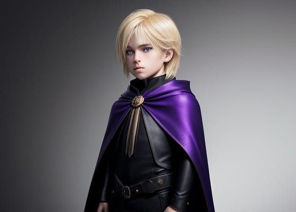 Creepy Child Boy with Cape and Voltage Eyes