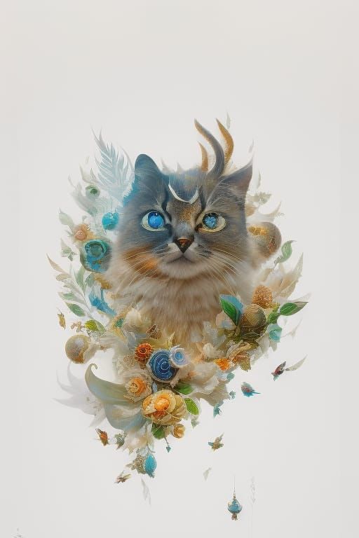 Cat Nap: Hyperrealistic Ink Painting Masterpiece