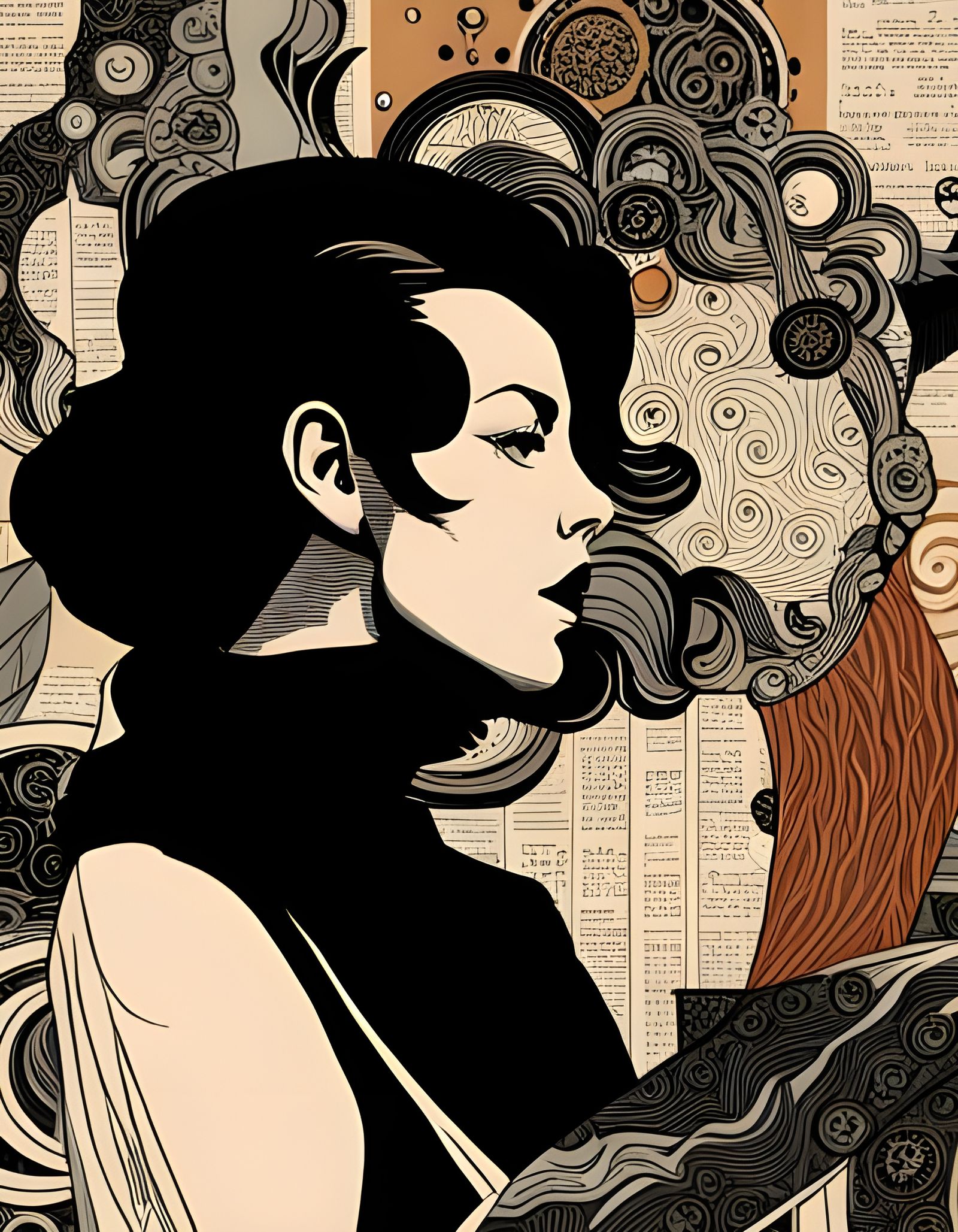 Intricate Collage Portrait in Psychedelic Art Style