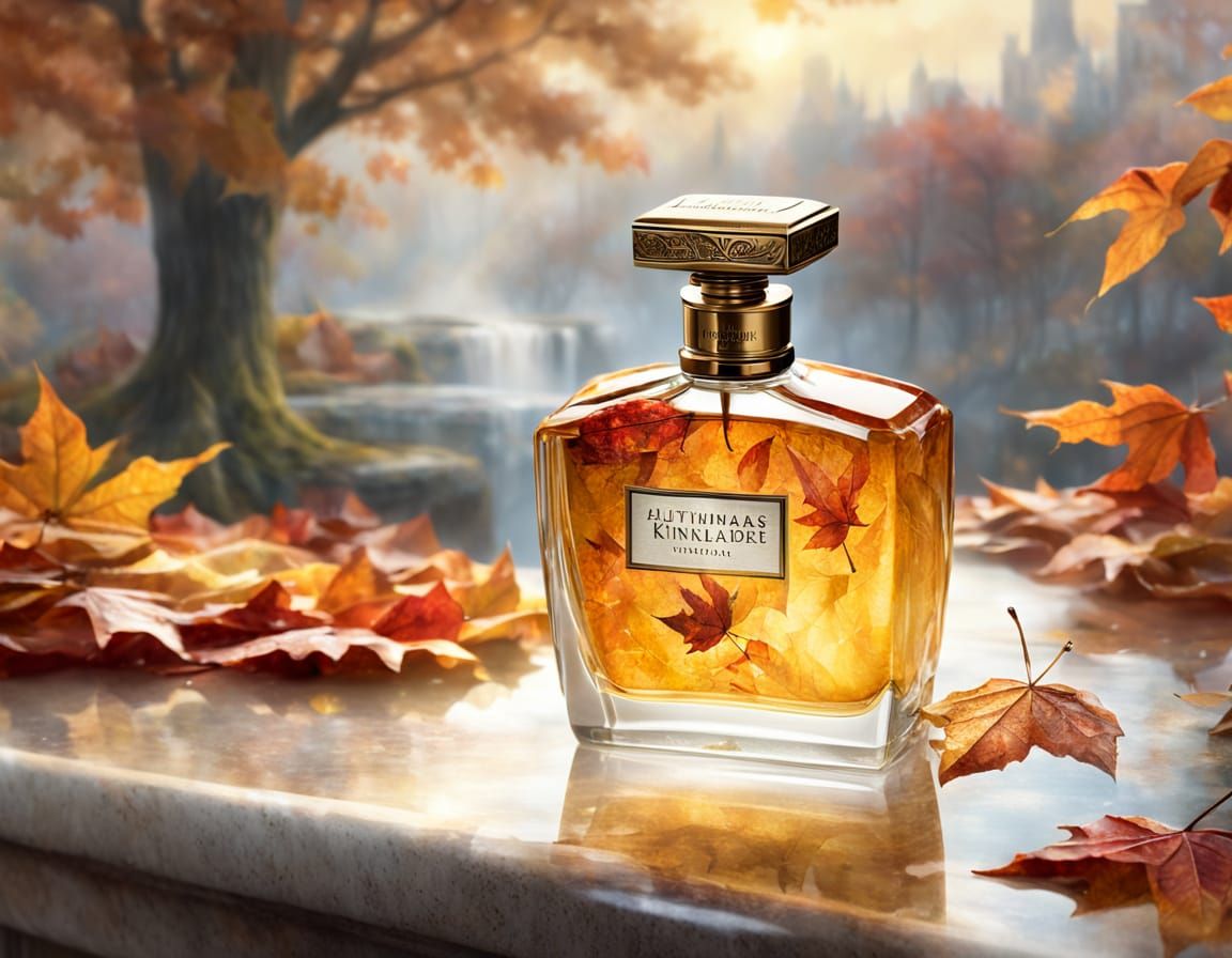 Ethereal Amber Perfume Bottle on Counter