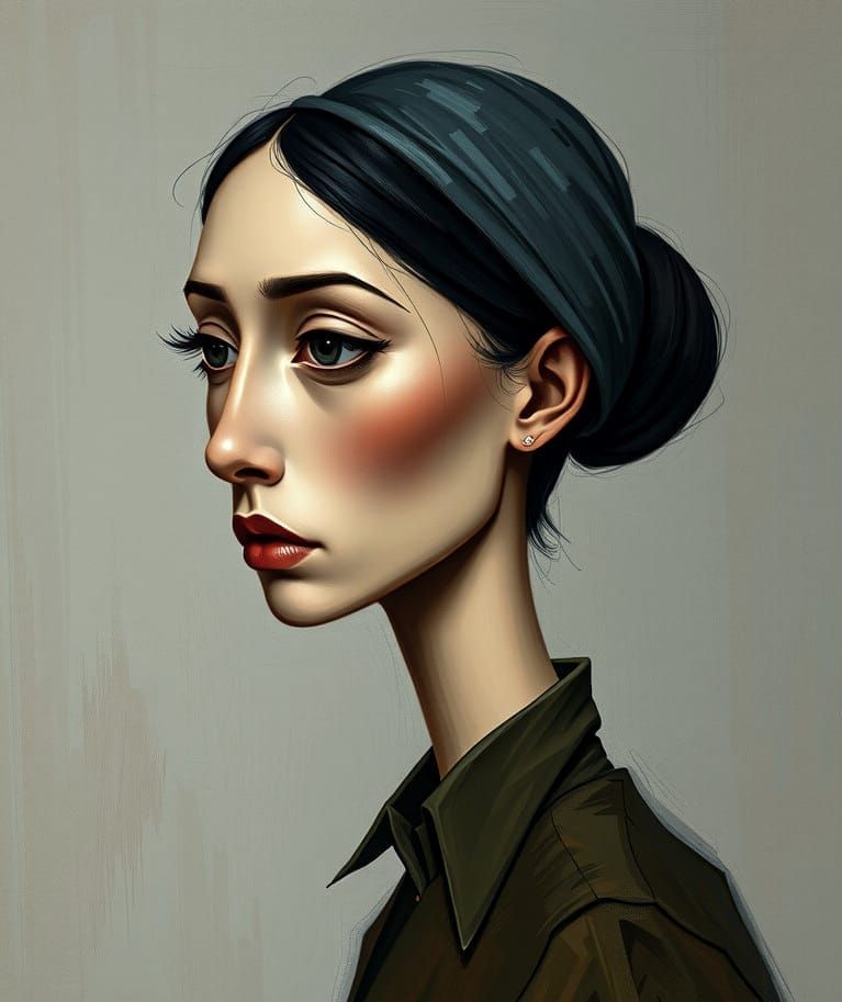 Modigliani Portrait of Woman with Elongated Face