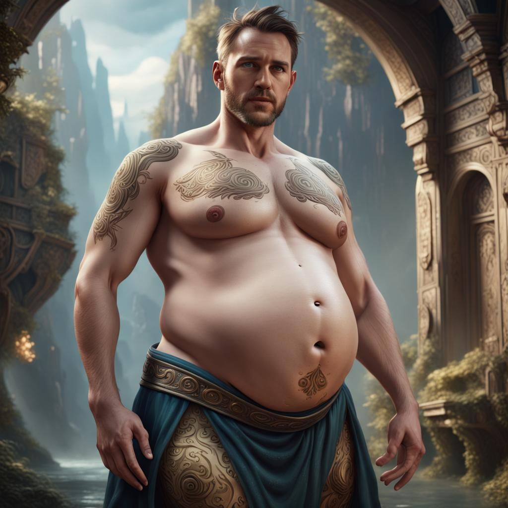 Handsome Pregnant Man: Detailed Matte Painting