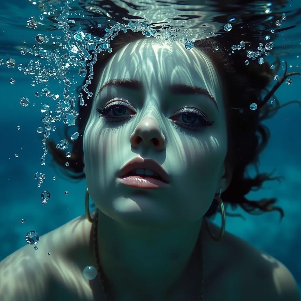 Surreal Underwater Portrait in Dreamlike Realism