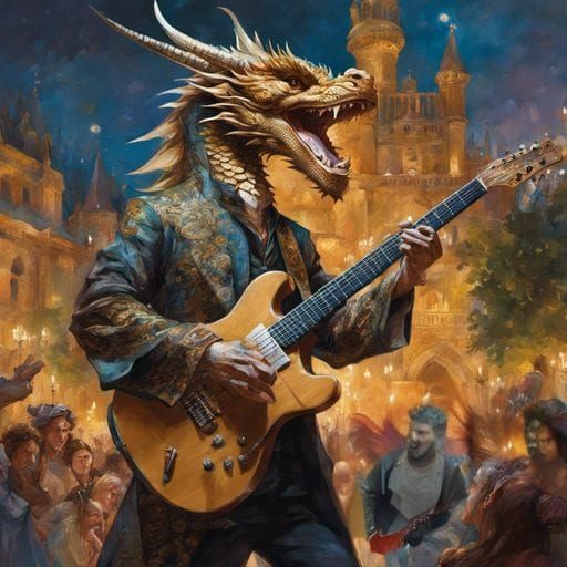 Rock Star Dragon Concert: A Whimsical Performance