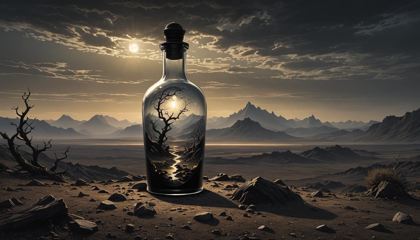 Sinister Light Radiates from Decorated Glass Phial