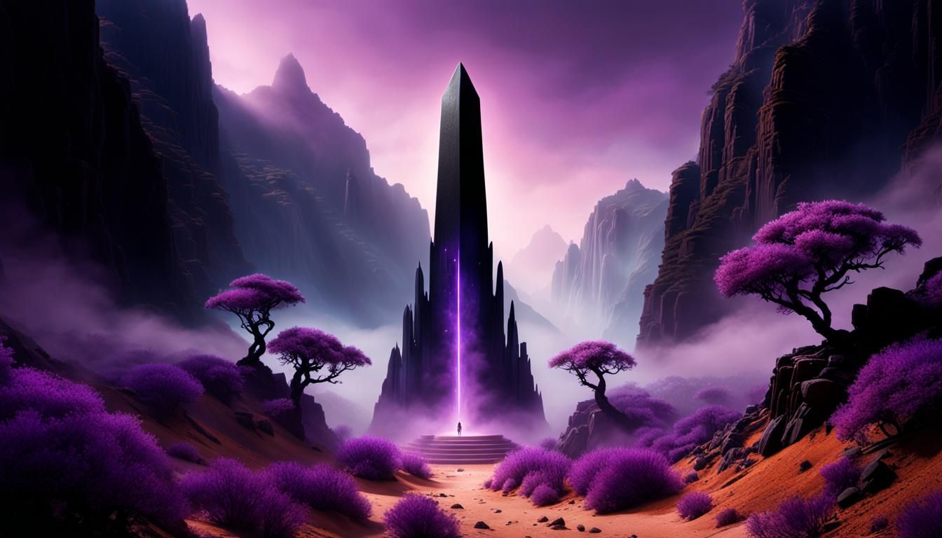 Sci-Fi Obelisk with Amethyst Glow