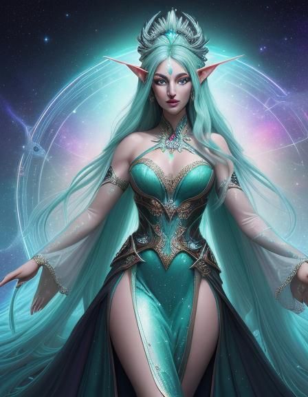 Jade Elf Blacklight Poster in 3D Digital Art