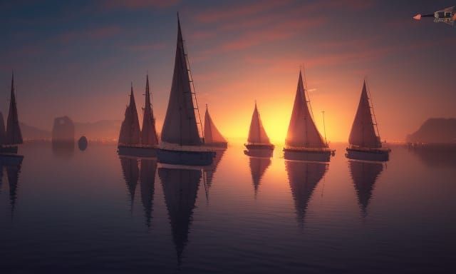 serene harbour at sunset 2