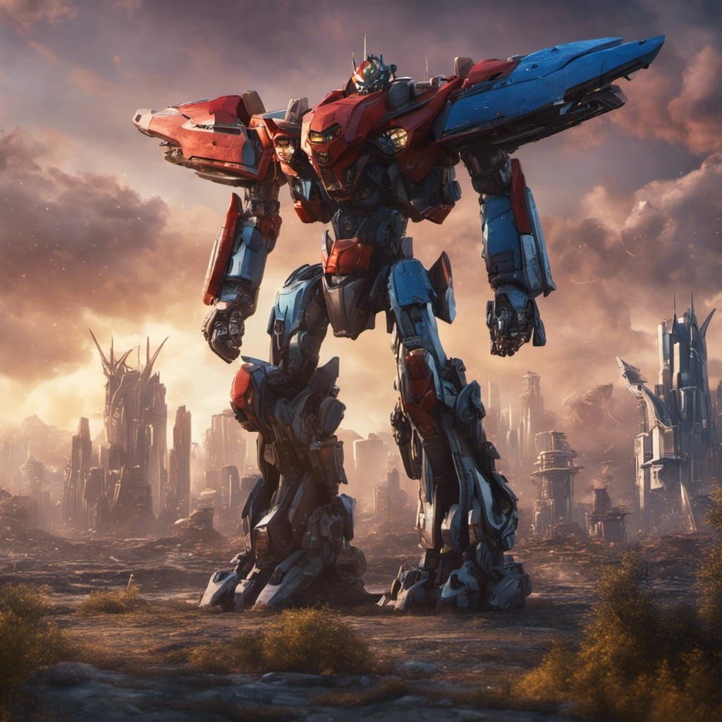 Voltron and Transformers Fusion: Detailed Matte Painting