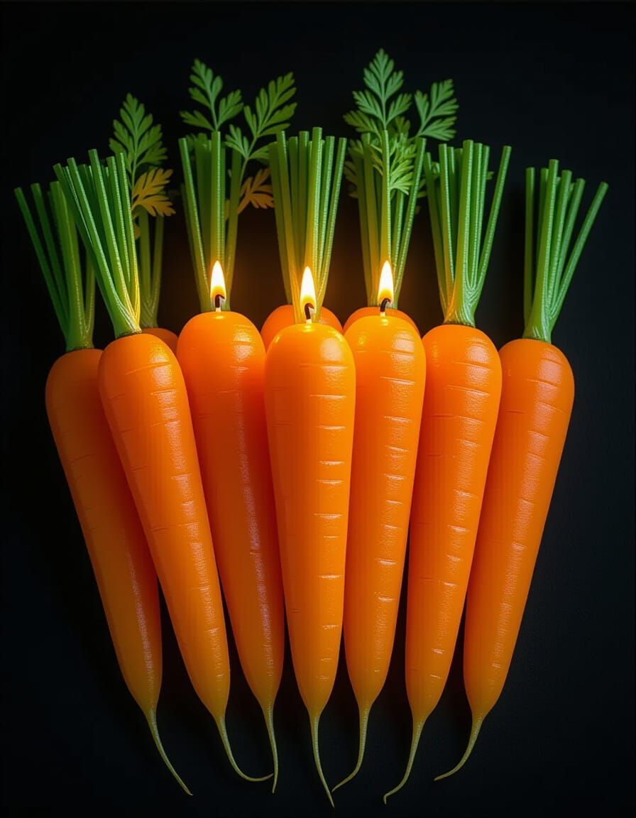 Candle Carrots in Golden Hour Light