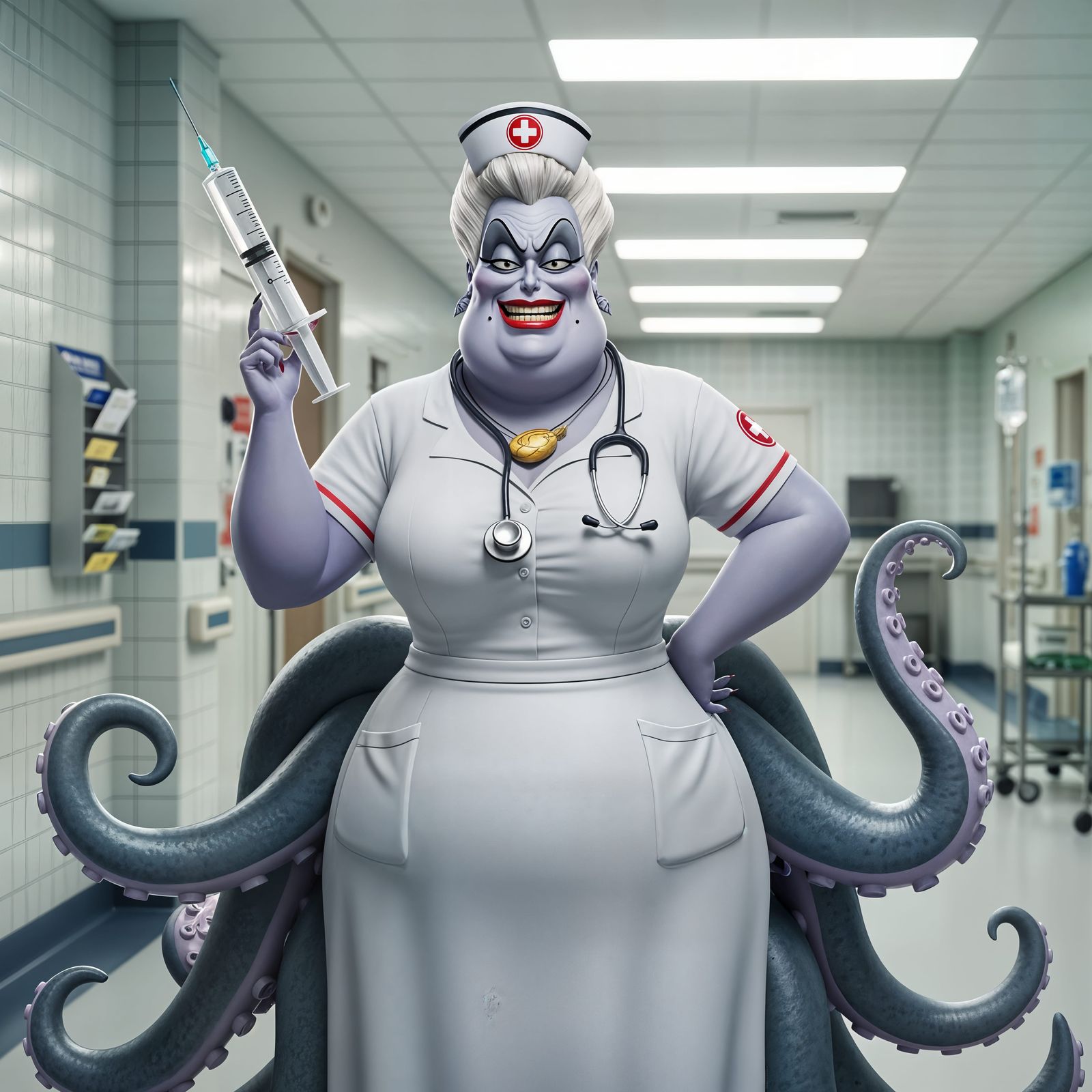 Ursula the Sea Witch as a CGI Nurse