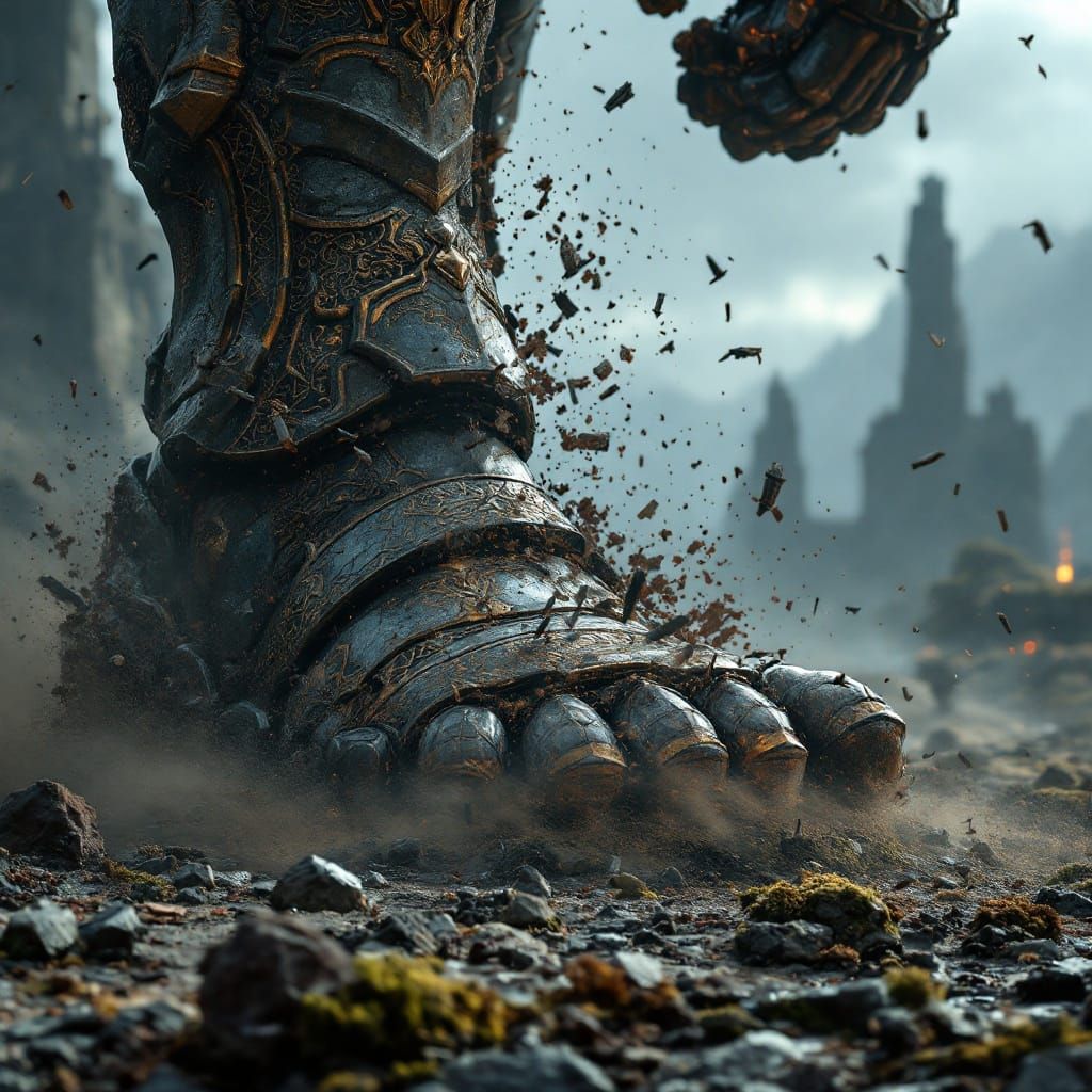 Colossal Titan Dominates Ancient Battlefield in Surreal Drea...