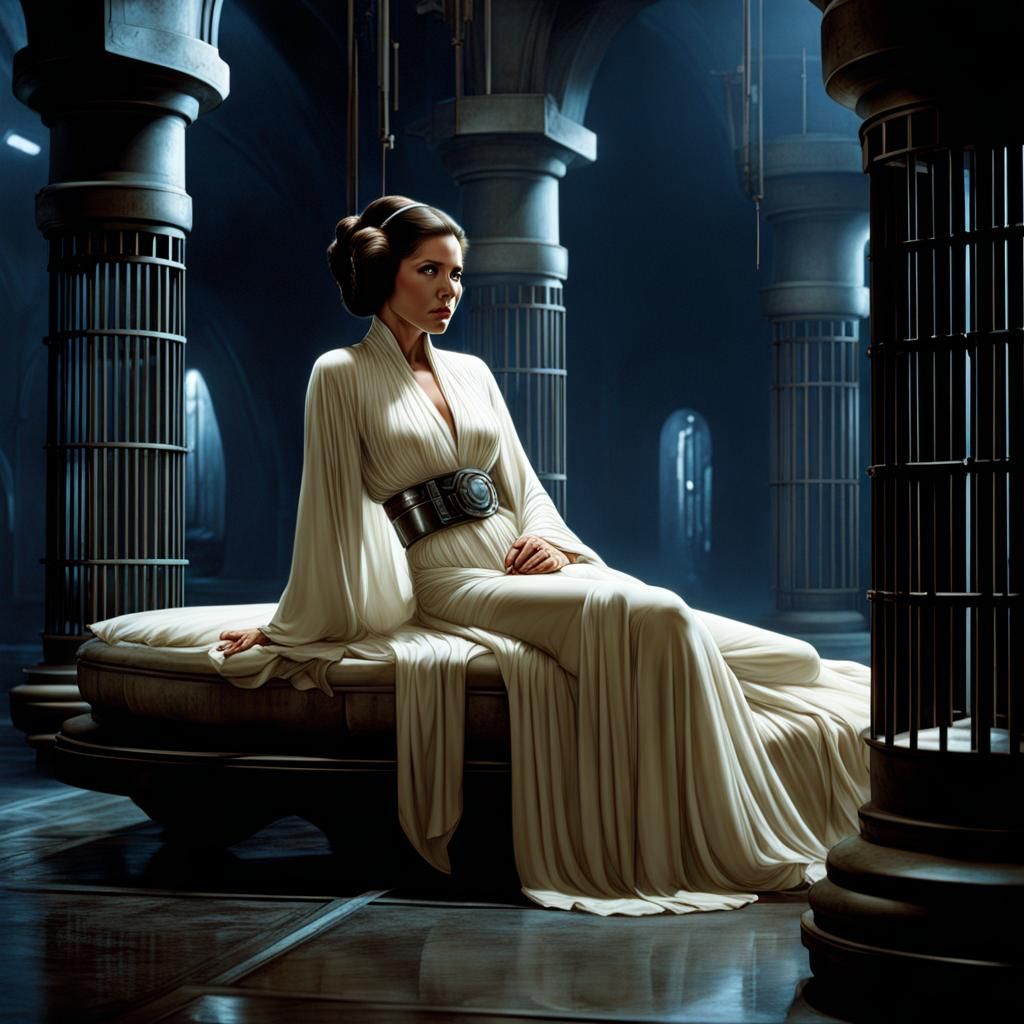 Princess Leia in Prison: Digital Comic Book Art